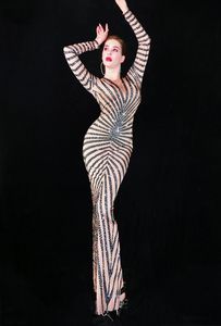 Novance ชุดเดรสแขนยาวประดับพลอยเทียมสีดำหรูหราสง่างามสำหรับผู้หญิงอ้วนชุดเดรสลายทางสำหรับงานเลี้ยงงานเลี้ยงฉลอง - Product Image 6