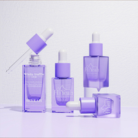 Prix usine compte-gouttes de sérum de luxe anneau d'or Pipette huile essentielle rose 5 ml Mini bouteille en verre facile à transporter