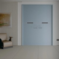 Porte intérieure en aluminium nid d'abeille sur mesure avec panneau mural imitation bois pour hôtel, appartement, villa