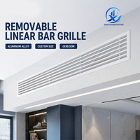 Grille diffuseur linéaire en alliage d'aluminium moderne personnalisable, classe A, résistante au feu, pour alimentation et retour HVAC