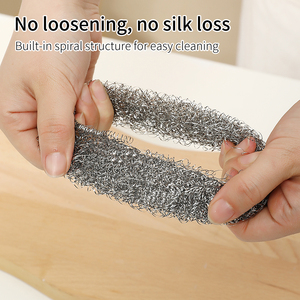 Bán buôn Nhà Bếp Làm sạch SS 410 nồi dây Scrubber scourer dây kim loại bóng bọt biển & cọ rửa miếng đệm - Product Image 4
