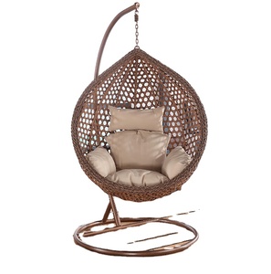 Amaca sospesa in Rattan con sedia a uovo con cuscini e supporto, sedia a dondolo con Patio interno/esterno - Product Image 4