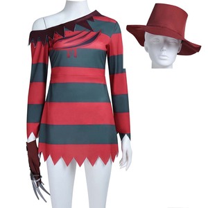 <span class=keywords><strong>Disfraz</strong></span> de Halloween para Hombre y Mujer, <span class=keywords><strong>Disfraz</strong></span> de Terror de <span class=keywords><strong>Jason</strong></span>, Camiseta a Rayas, HORR-019 - Product Image 1