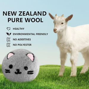 Lot <span class=keywords><strong>de</strong></span> 6 boules <span class=keywords><strong>de</strong></span> séchage <span class=keywords><strong>de</strong></span> laine XL en forme <span class=keywords><strong>de</strong></span> chat mignon faites à la main boules <span class=keywords><strong>de</strong></span> séchage <span class=keywords><strong>de</strong></span> laine réutilisables pour le linge - Product Image 6