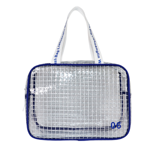 กระเป๋าใส่เครื่องสำอางแบบกันน้ำ PVC ไม่ทอ ขนาดเล็ก พร้อมหูหิ้ว ลายตาราง 10 มม. ป้องกันไฟฟ้าสถิต ESD สำหรับเดินทาง - Product Image 1