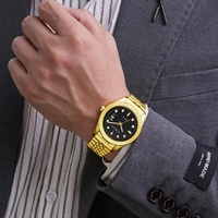 Jam Tangan Quartz Pria Mewah Model Bisnis Trendi Terbaru Laris Manis 41mm Bahan Paduan Baja Tahan Karat Dial Pointer Tahan Air