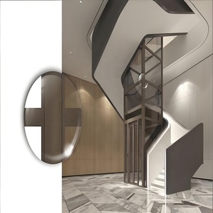 Ascenseur résidentiel rustique pour villa, 1 étage, à traction, 800 kg, en acier inoxydable, certifié ISO9001/CE - Product Image 2