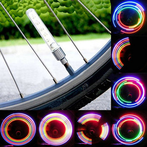 RIDERACE Lot de 2 capuchons de valve de roue de vélo à 5 LED, éclairage néon pour rayons, lumières de vélo de route VTT, éclairage de moto, Bicicleta Farol, tout neuf - Product Image 5