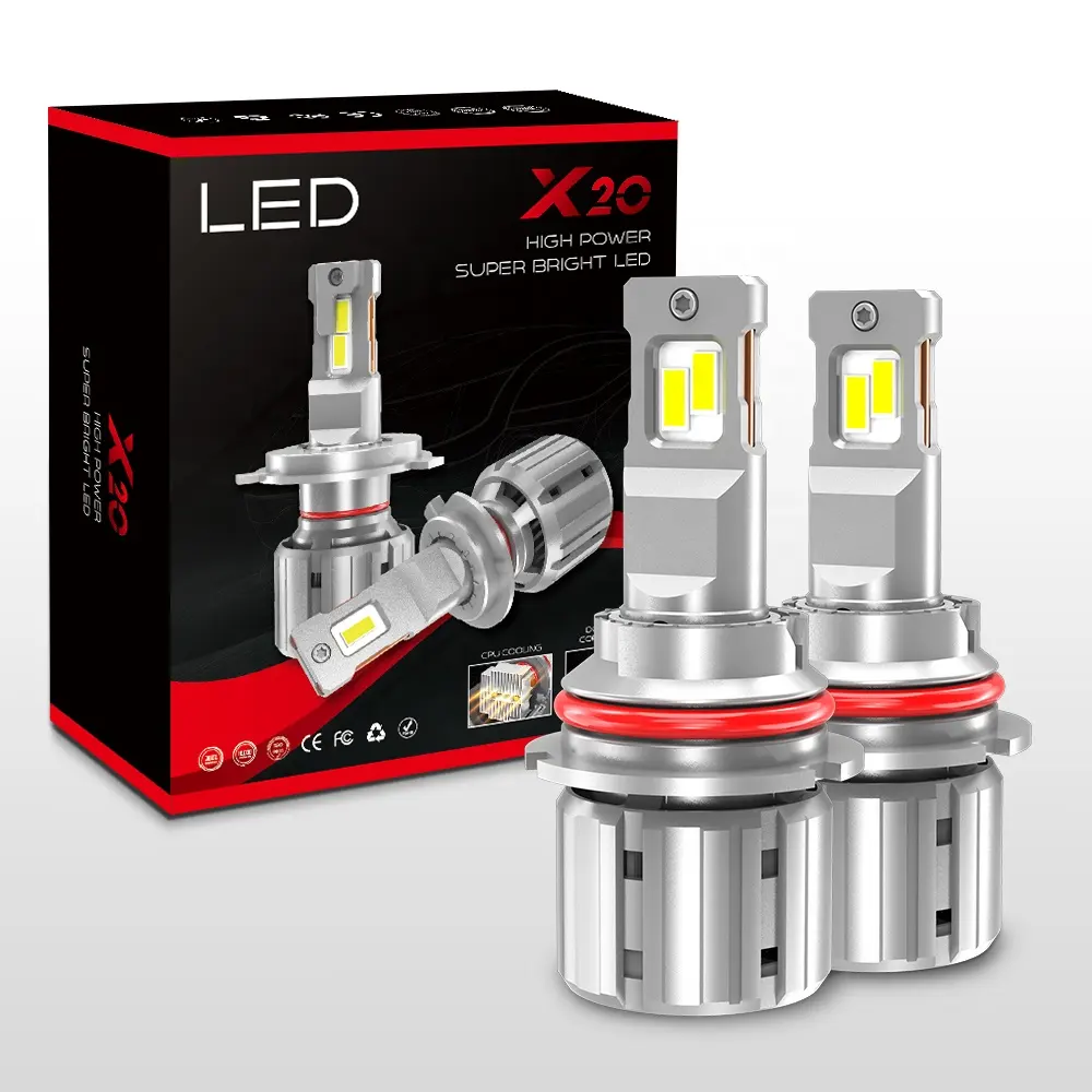 ชุด X20ไฟหน้า LED สูงต่ำ6500K แพ็กเกจแบบกำหนดเองได้