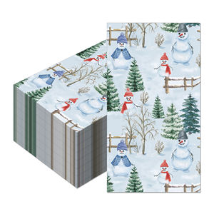 CZJ028 Serviettes jetables sur le thème <span class=keywords><strong>de</strong></span> Noël Bonhomme <span class=keywords><strong>de</strong></span> neige d'hiver Pin <span class=keywords><strong>Table</strong></span> Serviettes <span class=keywords><strong>de</strong></span> <span class=keywords><strong>table</strong></span> pour les fournitures <span class=keywords><strong>de</strong></span> fêtes - Product Image 1