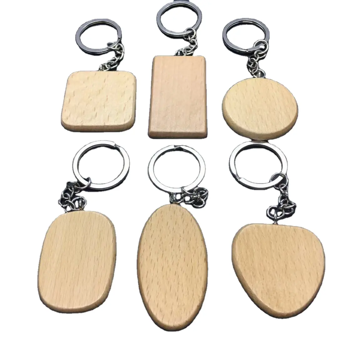 Designer Keychains Popular Backpack Pendants Blank Wooden Disc Keychain Laser Logo Customizable Patterns Designer Wood Keychain Custom
