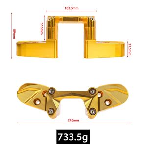 Factory Wholesale CNC Aluminum Handlebar Clamp For 28mm 22mm Handlebar Motorcycle Universal Top <b>Mount</b> Press <b>Block</b> - Product Image 2
