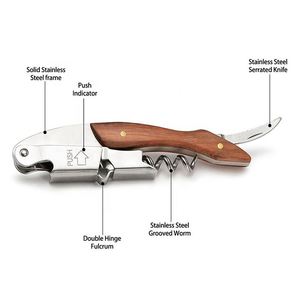 Wsy8684 <b>Openers</b> Easily Use Custom Wooden Handle Corkscrew Wine Bottle <b>Opener</b> - Product Image 3