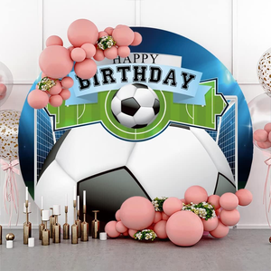 Diámetro 6.5ft Fútbol Foto Fondo redondo Cubierta Negro Blanco Deportes Fútbol <span class=keywords><strong>para</strong></span> Kis Boy Man Fiesta <span class=keywords><strong>de</strong></span> cumpleaños - Product Image 5
