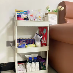 5 층의 바닥 이동이 가능한 롤러 플라스틱 손수레 욕실 수납 랙-휴대용 다기능 가정용 수납 랙 - Product Image 3