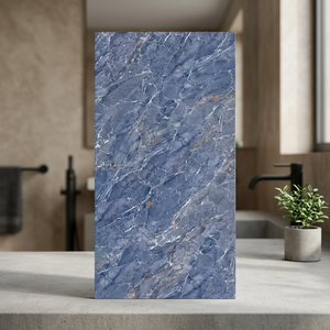 Perlato Blue 600x1200mm Fine Carving Glossy Porcelain Marble Floor And <b>Wall</b> Tiles - Product Image 3