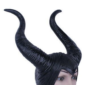 2022 Halloween Party Latex Headgear Sleeping Devil Horned Curse Dark Witch Black Horned Hat - Product Image 2