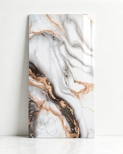 Carreaux de sol en porcelaine effet marbre <span class=keywords><strong>blanc</strong></span> mat 120x60 pour salon, avec veines dorées et gris foncé fluides - Product Image 1
