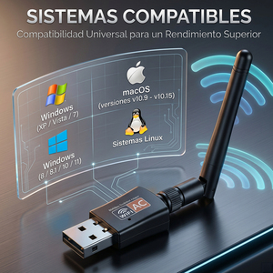 ELE-GATE WiFi USB Adapter 600Mbps Dual Band AC With Antenna For <b>PC</b> - Product Image 4