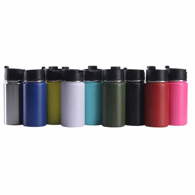 Drinkware Water Bottles 18 OZ Wide Mouth colorful Water Bottle With black Wide Mouth Coffee Flip Lid water bottle