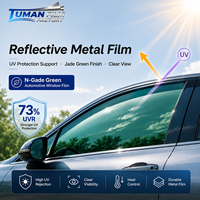 Film de protection solaire réfléchissant vert jade Tuman pour vitres de voiture, 73 % UVR, vision claire, contrôle de la chaleur, teinte durable
