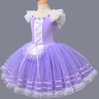 Vestido de Ballet para Niñas, Estilo Princesa del Lago de los Cisnes, con Material de Spandex/Algodón, Tul Largo y Suave