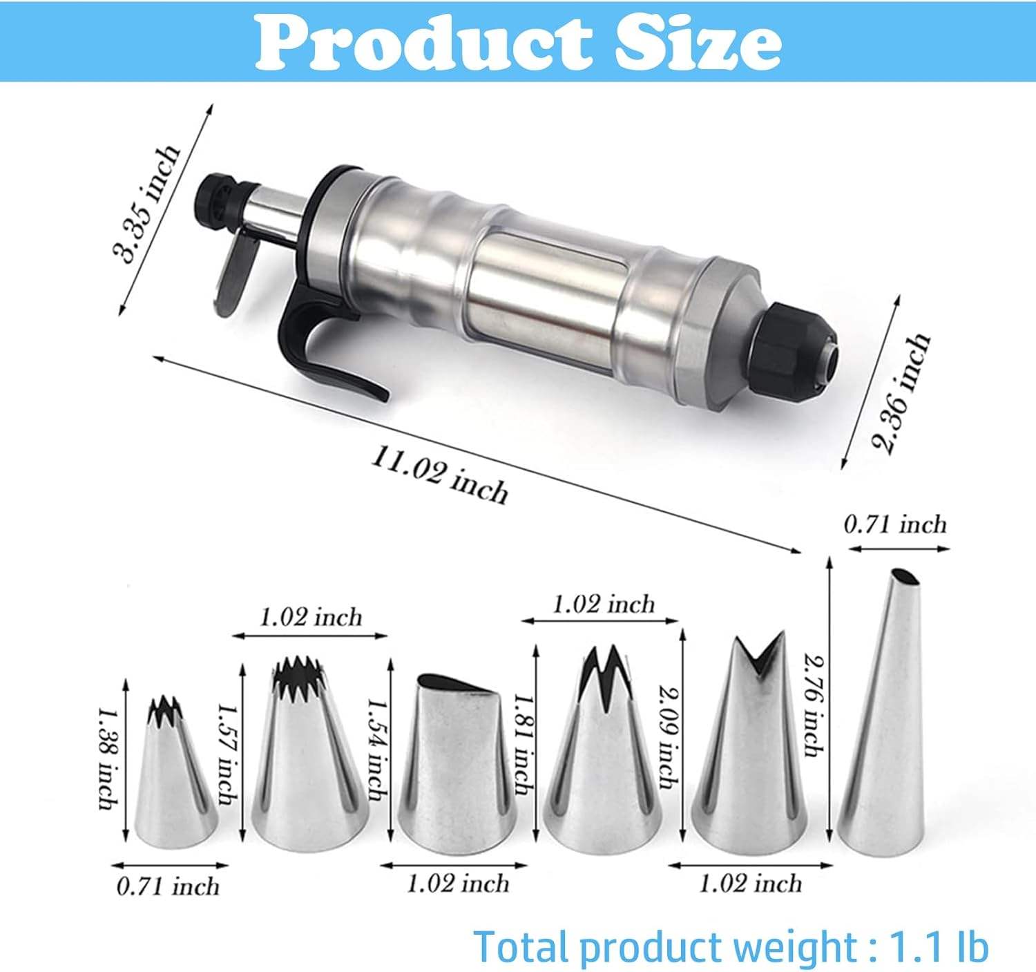 Dessert Decorating Syringe Set Icing Piping Kit Stainless Steels Cake  Decorating Tools Piping Nozzles Cupcake Decorating Kit