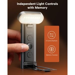 86LUX Book Light Clip <b>LED</b> Rechargeable Touch Control Reading Light for <b>Bed</b> with 3 Colors Stepless Dimming Aluminum - Product Image 5