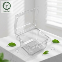 Scatola di Imballaggio Rettangolare in Plastica PET Monouso per Alimenti con Coperchio a Cerniera Design a Conchiglia per Fragole, Ciliegie, Pomodorini, Verdure