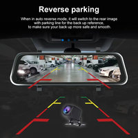 SUNWAYI 9,66 ''IPS Pantalla táctil Lente Dual 2K Dash Cam WIF Navegación GPS Espejo de coche DVR Inalámbrico Carplay Android Auto BT AI Voice