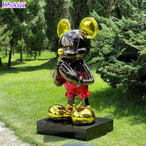 Fibre de verre galvanisé dessin animé Mickey statue <span class=keywords><strong>peinture</strong></span> Mickey sculpture décoration de la maison résine artisanat statue - Product Image 4