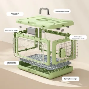 Boîte de transport <span class=keywords><strong>pour</strong></span> chat pliable et respirante en PP, capacité de 10 kg, robuste et durable <span class=keywords><strong>pour</strong></span> les voyages avec les animaux et les véhicules multi-usages - Product Image 4