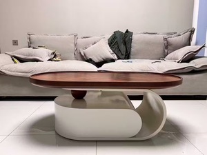 <span class=keywords><strong>Mesa</strong></span> <span class=keywords><strong>de</strong></span> Centro Moderna, Simple, Pequeña, para Sala <span class=keywords><strong>de</strong></span> Estar, <span class=keywords><strong>Diseño</strong></span> Creativo en Color Crema, Nueva, <span class=keywords><strong>de</strong></span> <span class=keywords><strong>Madera</strong></span> Maciza <span class=keywords><strong>de</strong></span> Nogal - Product Image 5