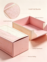 Boîte pliante en papier rose clair personnalisée, boîte cadeau en papier pour l'emballage de produits cosmétiques et de beauté