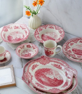 Assiette de Noël en Porcelaine Série Western Red Castle – Assiettes Grandes et Petites, Bols, Plats à Dessert et Assiettes à Gâteau pour l'Exportation - Product Image 3