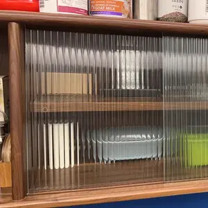 أبواب خزائن من الزجاج المقسى فائق الوضوح بنمط مضلع 6 مم - Product Image 1