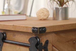 Table basse coulissante Innova personnalisée, style ferme rustique, rectangulaire, en bois artisanal antique, avec roulettes décoratives - Product Image 4