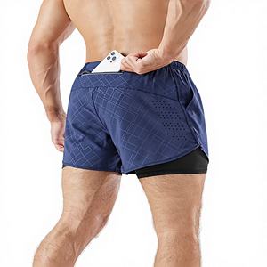 Shorts <span class=keywords><strong>de</strong></span> sport pour hommes d'été, taille mi-haute, cordon <span class=keywords><strong>de</strong></span> serrage, marathon, course à pied, double couche, anti-déchirure, plage, maillots <span class=keywords><strong>de</strong></span> <span class=keywords><strong>bain</strong></span> - Product Image 1