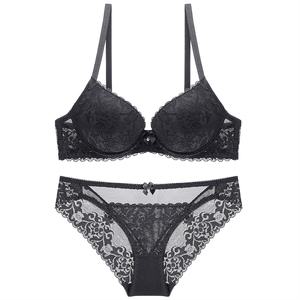 Sous-vêtements respirants pour femme, joli Design traditionnel, ensemble de <span class=keywords><strong>soutien</strong></span>-<span class=keywords><strong>gorge</strong></span> et culotte en <span class=keywords><strong>dentelle</strong></span> - Product Image 1