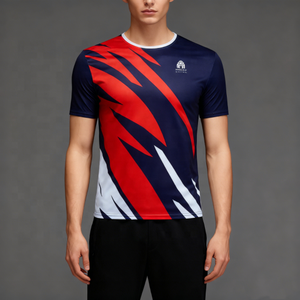 100% <span class=keywords><strong>Polyester</strong></span> thể thao hiệu suất tập luyện trọng lượng nhẹ chất lượng cao thăng hoa tùy chỉnh người đàn ông chạy Áo sơ mi - Product Image 1