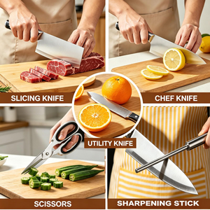 Wholesales 7pcs Kitchen <b>Knife</b> <b>Sets</b> Stainless Steel <b>sharp</b> Blade with Acrylic Holder - Product Image 3