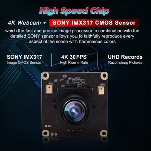 Elp 4k góc rộng Webcam 170 độ ống kính điều khiển miễn phí imx317 màu 2160p 30fps tốc độ cao Mini USB <span class=keywords><strong>Camera</strong></span> với <span class=keywords><strong>microphone</strong></span> - Product Image 4