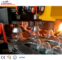 Machine de soufflage de bouteilles PET à mouvement automatique avancé avec moteur PLC, 2 cavités, haute productivité, pour soufflage de canettes, avec roulement moteur