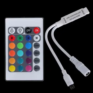 24键迷你IR遥控器，用于3528 5050 RGB LED条形灯DC 12V