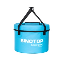 SINOTOP personnalisé imprimé Logo 13L PVC stockage extérieur pliant étanche pêche seau voyage Camping plage pêche