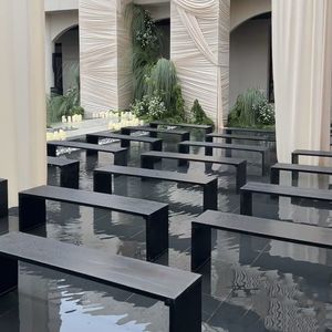 Banco de Madera Maciza para Bodas, Estilo Nórdico, Banco Largo para Patio Exterior - Product Image 1
