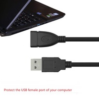 Câble USB 2.0 A mâle vers mâle noir de 5 mètres en stock