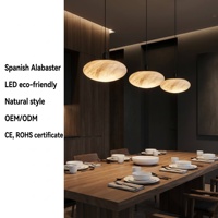 Lampe suspendue en albâtre espagnol, lampe suspendue en pierre naturelle de luxe pour hall d'entrée, salle à manger, décoration minimaliste moderne zen