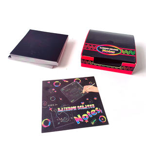 Детские карточки для скретч-арта «Волшебные цвета радуги» с трафаретами для рисования, игрушка для детского творчества - Product Image 1