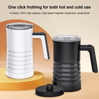Mousseur à lait 4-en-1 et chauffe-lait grande capacité, mousseur à lait électrique automatique pour laits froids et chauds, idéal pour les lattes